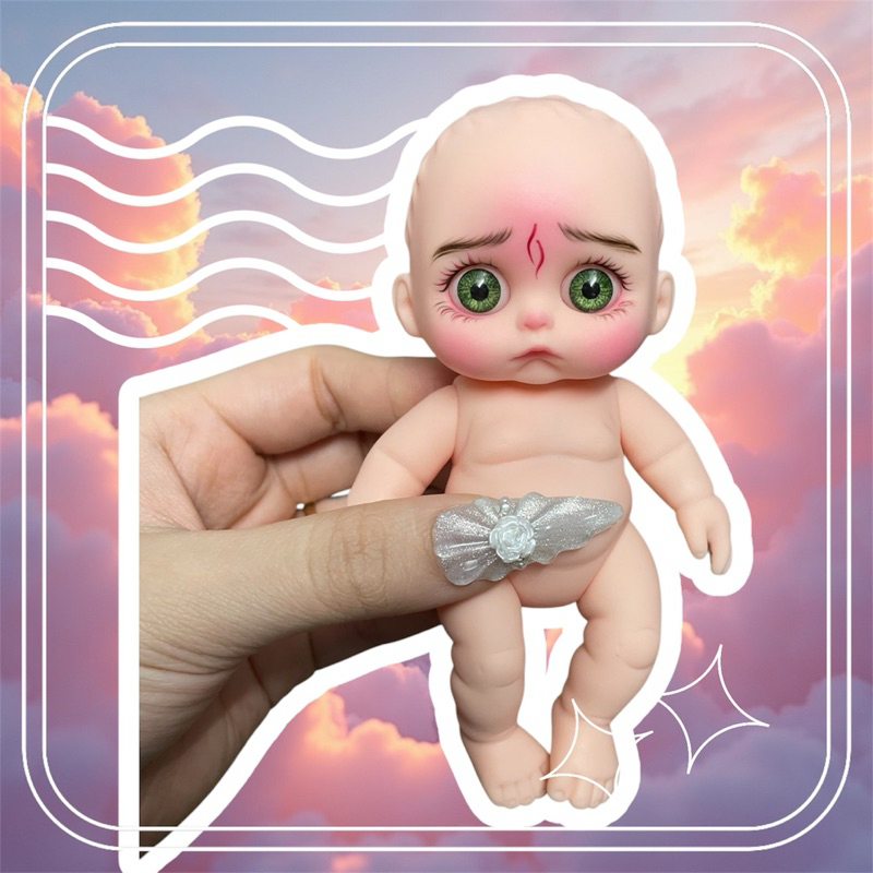 Búp bê 5in nhựa, búp bê đầu to ( doll ) chỉ makeup