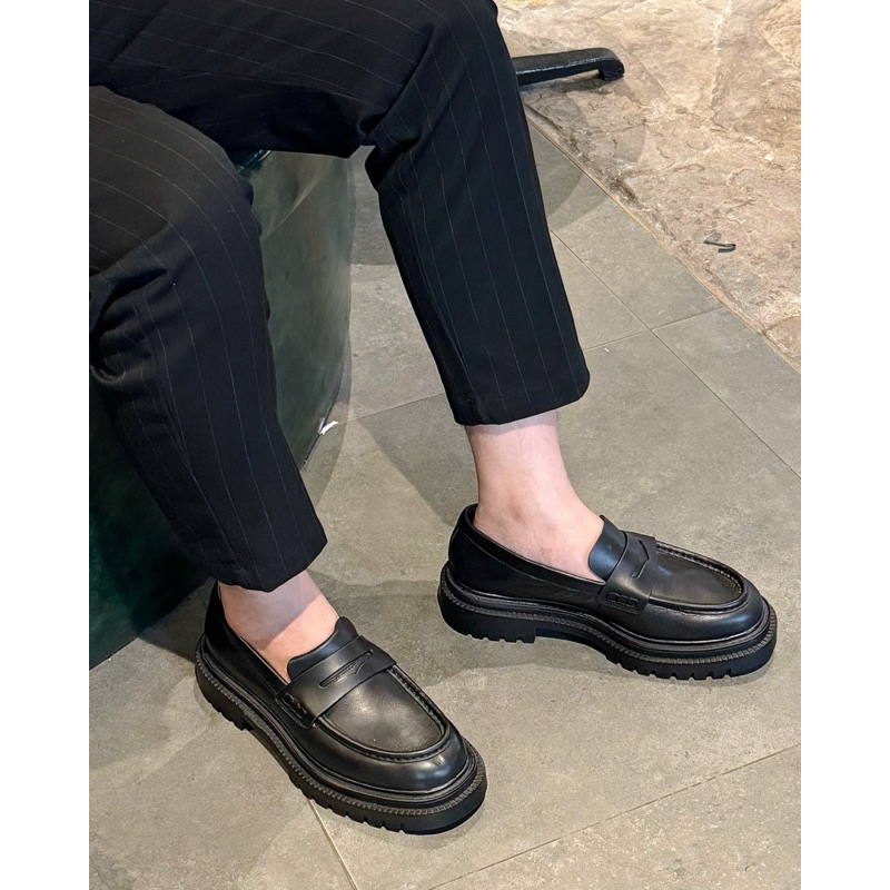 Giày tây đế cao đế thô 5cm - da thật Nam size 38-45