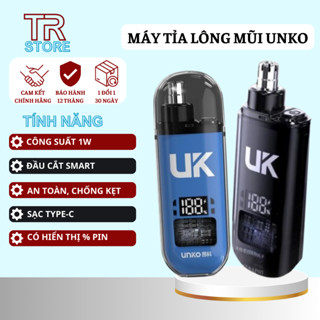 Máy Cắt Tỉa Lông Mũi UNKO, Đèn Báo LCD, Cao Cấp, An Toàn, Nhỏ Gọn