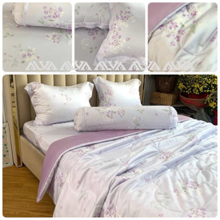 [100% TENCEL 60s] BỘ CHĂN GA LỤA TENCEL CAO CẤP Drap bọc, có mền, có áo gối ôm hoa văn trang nhã, mềm mịn, thoáng mát