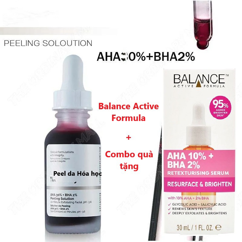 Serum AHA + BHA tái tạo tẩy tế bào da hóa học 10 Minute Resurface Brighten Balance Active Formula 30ml