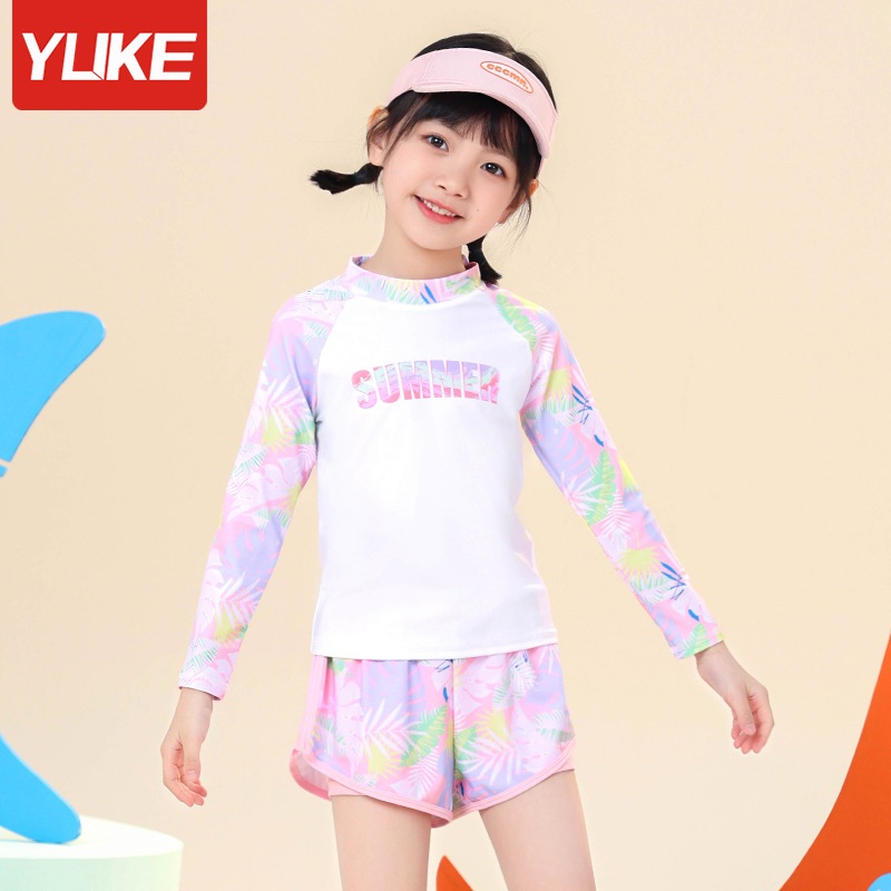 Bộ Đồ Bơi Trẻ Em YLIKE Dài Tay Đồ Bơi Cho Bé Gái Dài Tay Đồ Bơi Bé Gái Quần Áo Bơi Cho Bé Gái