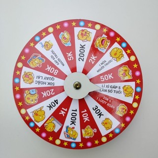 Vòng quay may mắn, vòng quay lì xì đường kính 25cm cao 7cm 16 ô