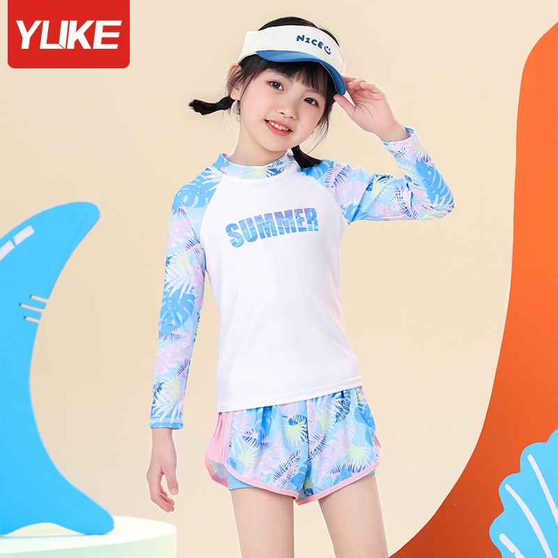Bộ Đồ Bơi Trẻ Em YLIKE Dài Tay Đồ Bơi Cho Bé Gái Dài Tay Đồ Bơi Bé Gái Quần Áo Bơi Cho Bé Gái