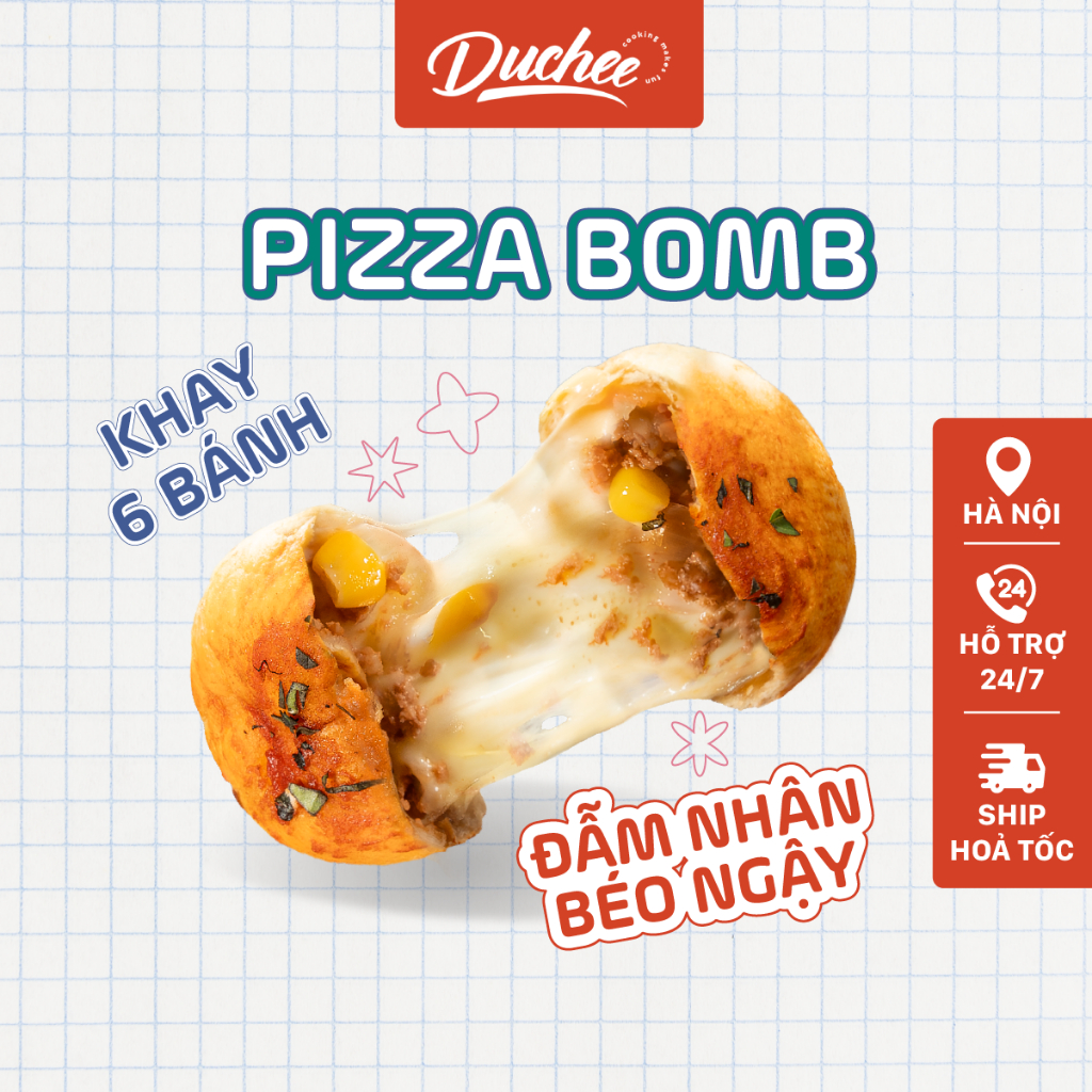 [FREESHIP] Set 6 Bánh Pizza, Giòn Xốp, Nhiều Phô Mai, Vị Mới Đặc Biệt