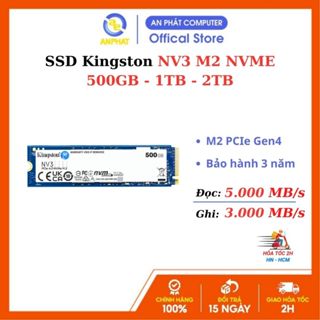 Ổ cứng SSD Kingston NV3 500GB / 1TB / 2TB ( Chuẩn  PCIe 4.0 x4 | M.2 NVMe | Đọc : 500GB/s / Ghi: 3000GB/s | BH 3 năm)