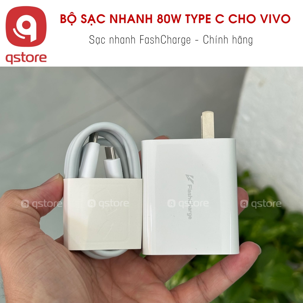 Bộ Sạc Nhanh Vivo 80W FashCharge  Type C Cho Điện Thoại Vivo, Bảo Hành 12 Tháng Chính Hãng, Q STORE