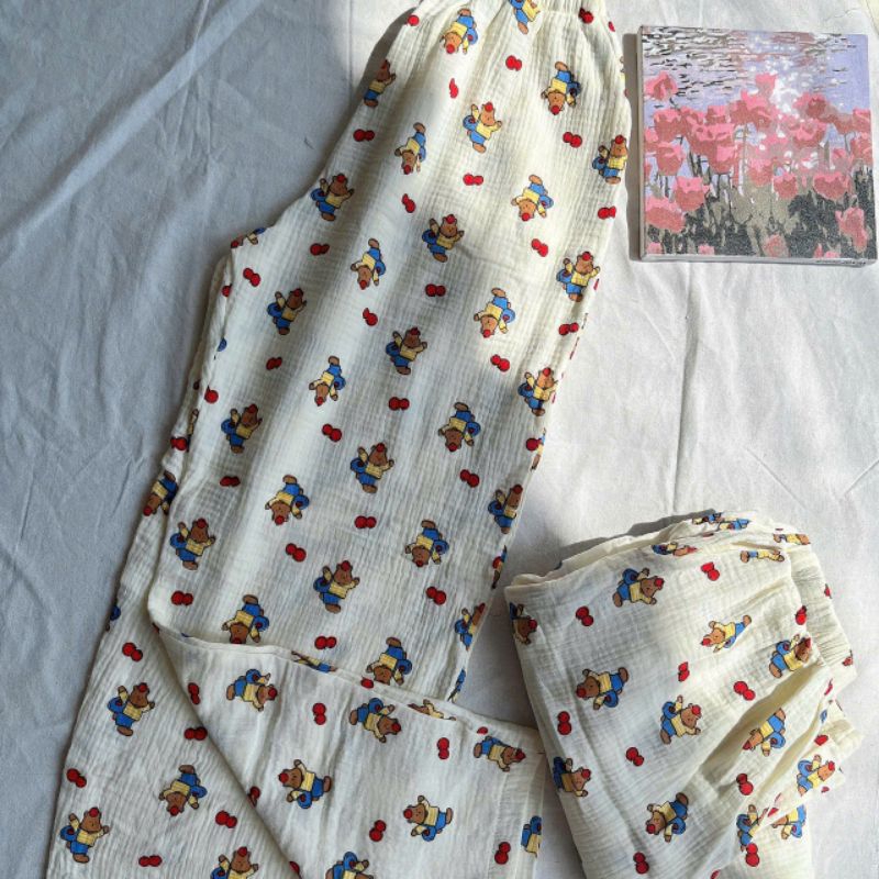 Quần dài nữ Muslin mặc nhà(Thêm màu)