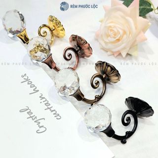 Móc Vén Rèm Pha Lê Cao Cấp - Núm Vén Rèm Hợp Kim Nhôm Mạ Kẽm Đính Pha Lê Sang Trọng Và Tinh Tế