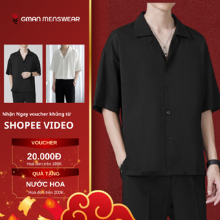 Áo sơ mi tay ngắn nam nữ Menswear form rộng sơ mi cổ vest tay lỡ unisex chất vải lụa mịn thoáng mát