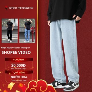 Quần jean baggy nam GMAN ống suông dáng rộng thoải mái