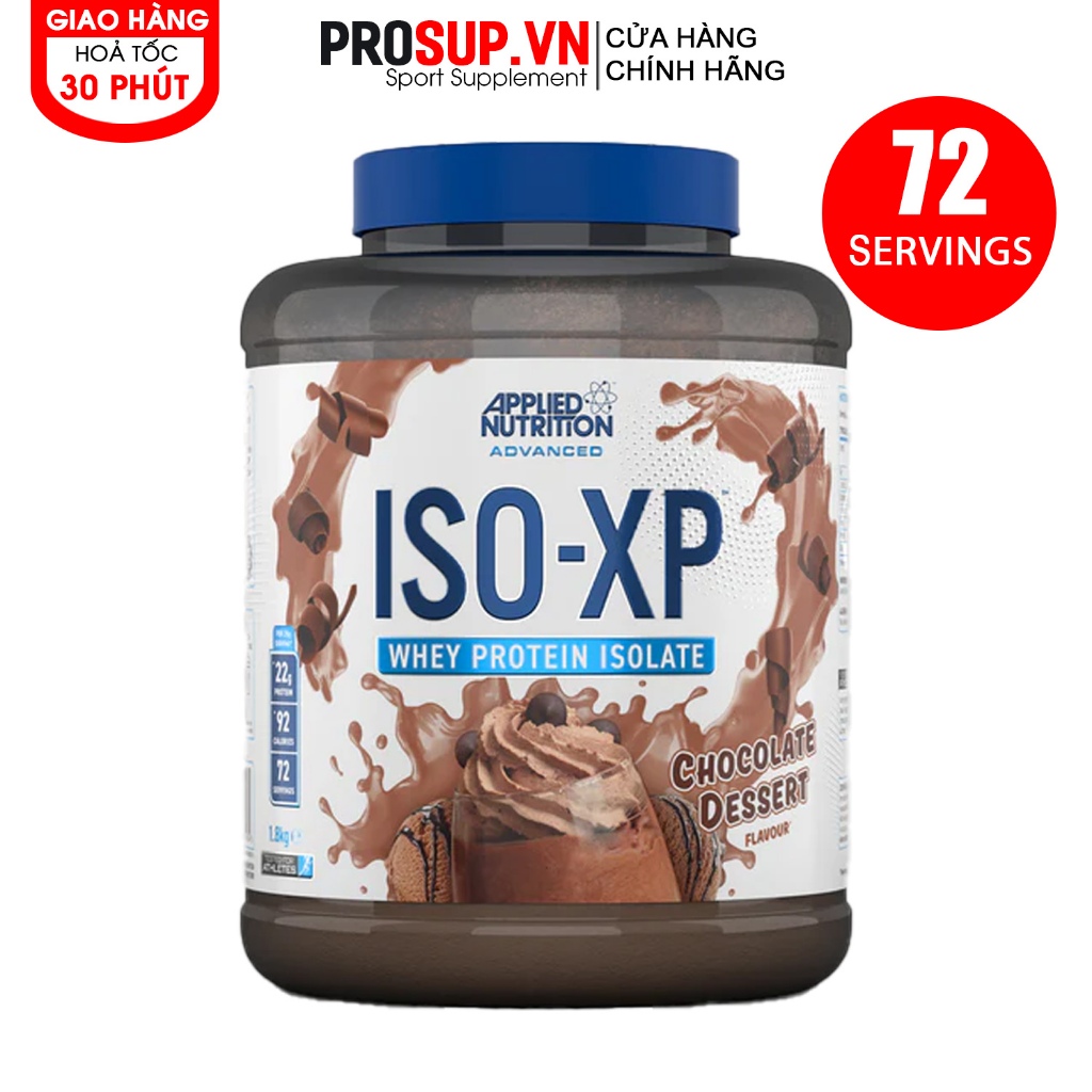 ISO XP, Whey Protein Isolate ( Applied Nutrition 1,8kg/72 Servíngs ), Sữa tăng cơ giảm mỡ, cung cấp 100% protein isolate
