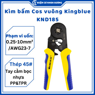 Kìm bấm cos vuông thép C45 chịu lực tốt KingBlue KND185 - Hàng chính hãng
