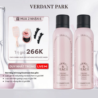 Combo 2 chai xịt khô phồng tóc VERDANT PARK 200ml dầu gội khô kiềm dầu mùi Đào Pinkmelo Peach Verdantpark VDPK01
