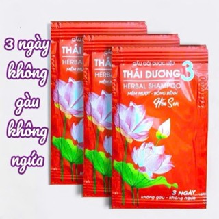 10 Gói Lẻ - Dầu gội dược liệu Thái Dương 3 Hoa Sen gói 5ml