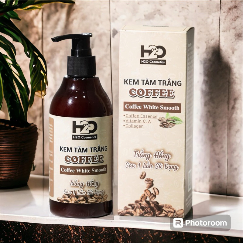 Kem Tắm Trắng COFFEE Chai H2O 300ml