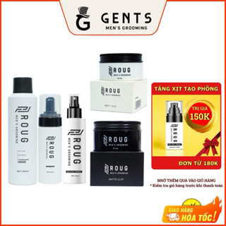 Sáp Vuốt tóc ROUG Matt - Matte Clay 90g, Gôm Hair Spray 250ml, Xịt tạo phồng Roug Sea Salt Spray - Mousse 150ml