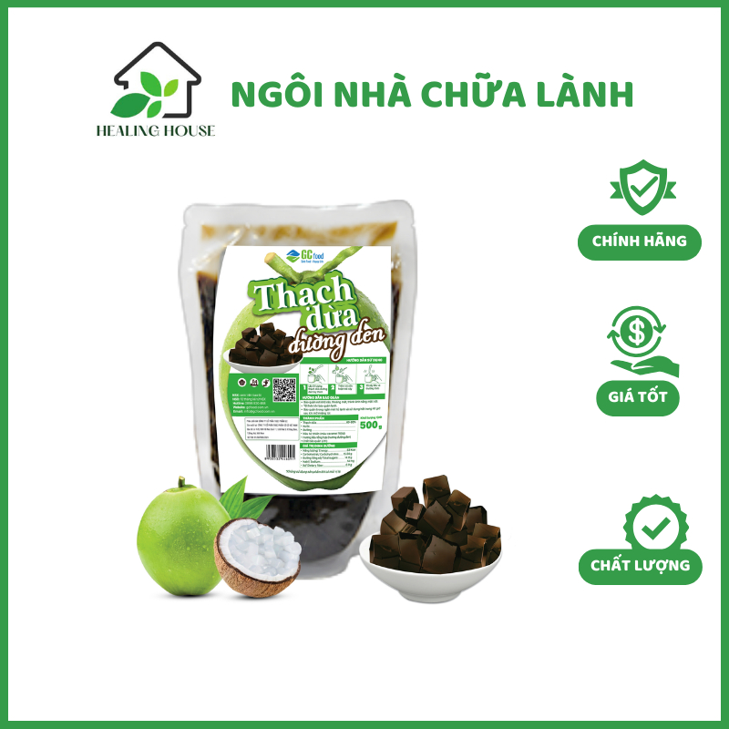 THẠCH DỪA CARAMEL ĐƯỜNG ĐEN - GC FOOD - TÚI 500G