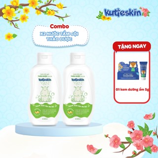 Combo 2 chai nước tắm gội thảo dược cho bé kutieskin 200ml - STK01-2