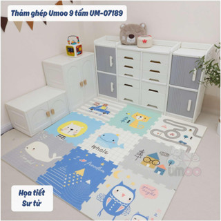 Thảm ghép gấp gọn 6 tấm/9 tấm Umoo cho bé thoải mái vui chơi không lo va đập té ngã
