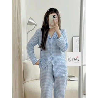 Siêu Phẩm Pyjama Kẻ Dài Thêu Micky Siêu Hot
