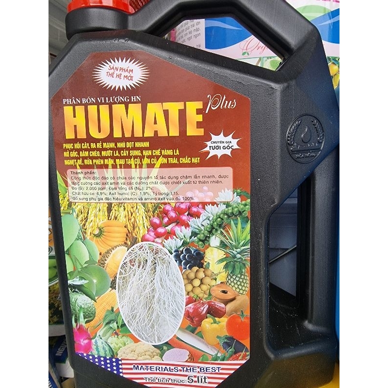 [Tối Đa 6 Can/1 Đơn Hàng] Can Phân bón vi lượng Humate 5 lít - Phục hồi cây, ra rễ mạnh, nở gốc, đâm