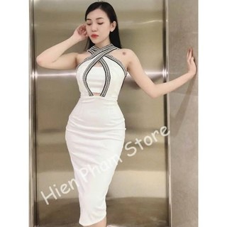 đầm body chéo co ho vai