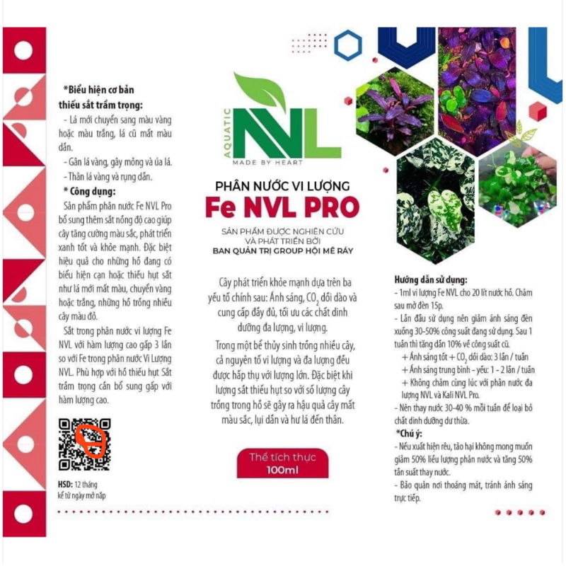 [***NEW PRODUCT***] Phân nước Fe NVL PRO