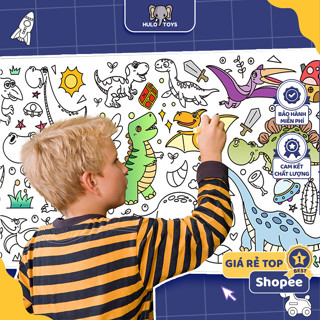 [LOẠI 3M ĐẸP] Tranh Tập Tô Màu Dán Tường Cho Bé Hulo Toys, Có Thể Cắt Hình Dán Làm Kỉ Niệm