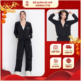 Bộ Quần Áo Gió Thu Đông Nữ GUNO Cao Cấp Set Đồ Thể Thao Có Mũ Quần Suông Phối Túi Hộp SP5 24DBNU177
