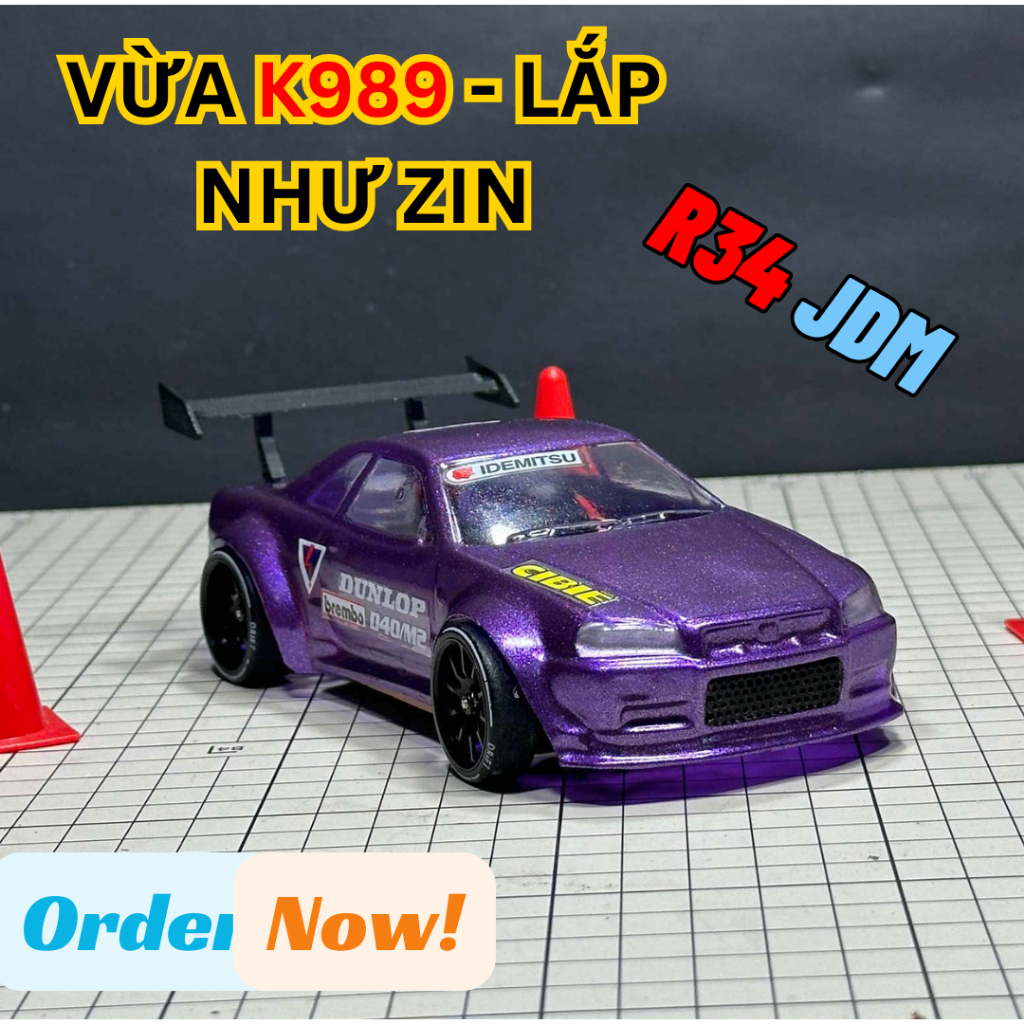 Body R34 JDM cho K989 Rc xe điều khiển từ xa