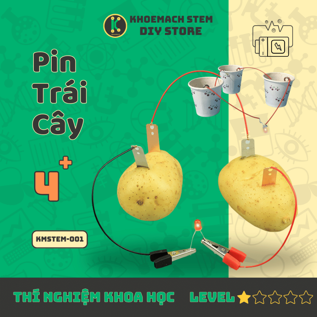 Pin Trái Cây Thí Nghiệm Khoa Học DIY STEM - Bộ Thí Nghiệm Khoa Học Thông Minh Giáo Dục Trí Tuệ