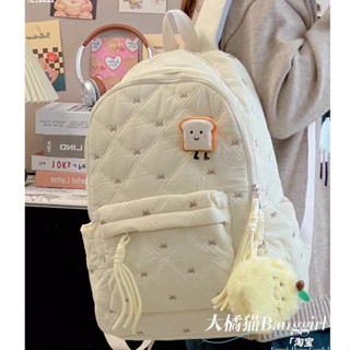 Có sẵn Balo học sinh sinh viên hoạ tiết nơ thêu chống thấm nước vừa laptop 15.6inch