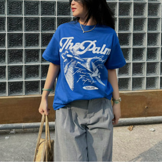 CHÍNH HÃNG - Áo Thun Xanh Form Boxy UNISEX "SWALLOW" - ThePalm
