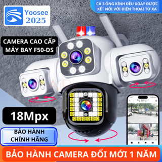 Camera Yoosee 4 mắt 18Mpx F50-DS CẢNH BÁO CHỐNG TRỘM - kèm thẻ nhớ 128Gb (BH 1 NĂM)