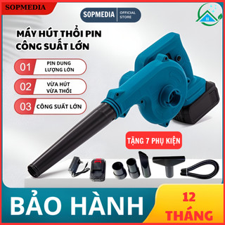  Máy Thổi Bụi + Hút Bụi  2 TRONG 1  - Dùng Pin Makita - Máy To Động Cơ Lõi Đồng 750. Công Suất 680W 