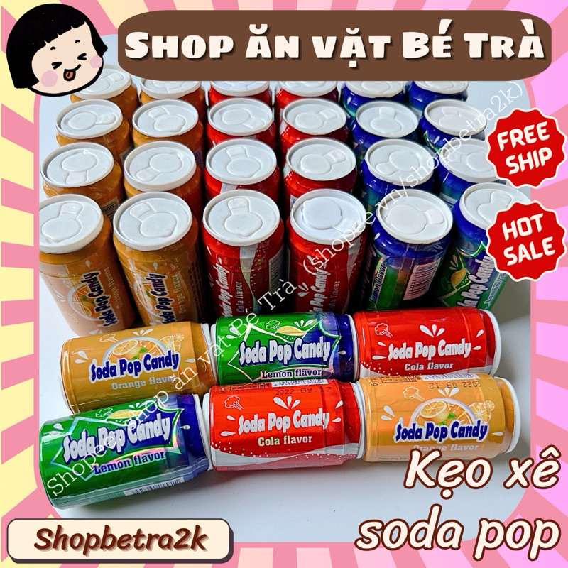 (Combo 10 hũ) Kẹo xê trái cây soda pop~10gr