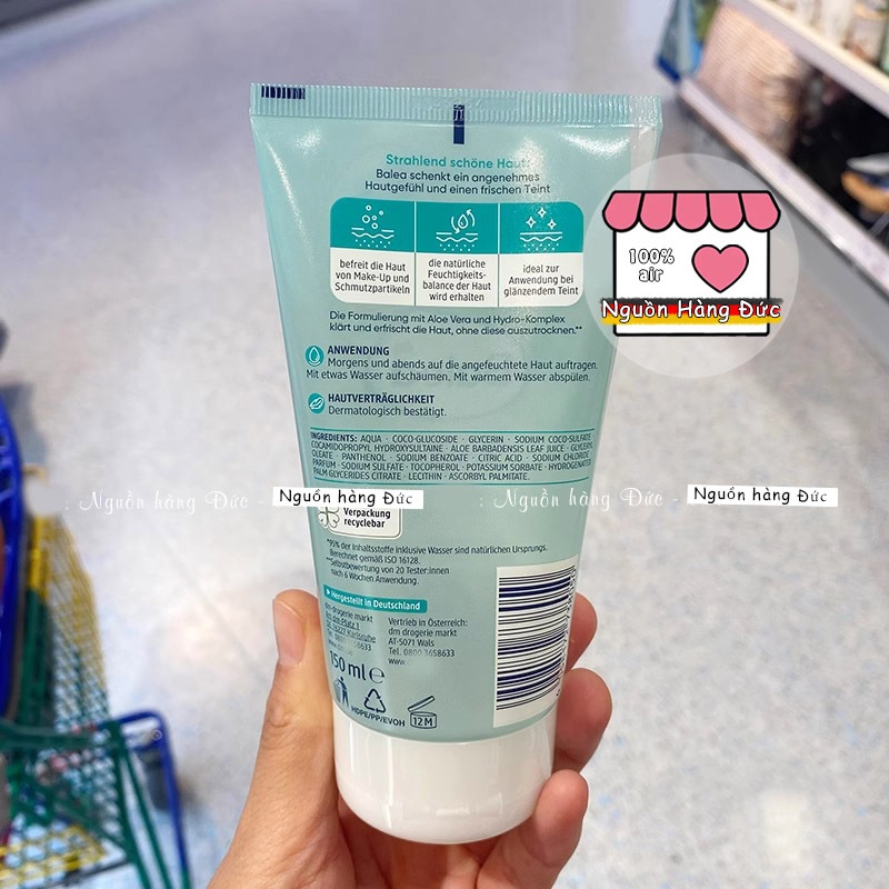 Sữa rửa mặt BALEA Đức chiết xuất từ lô hội