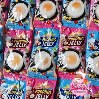 (Combo 5 gói) Thạch pudding hạt nổ hình chảo chiên trứng (gói to 26gr)