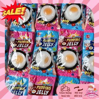 (Combo 5 gói) Thạch pudding hạt nổ hình chảo chiên trứng~ gói to 26gr
