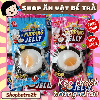 (Combo 5 gói) Thạch pudding hạt nổ hình chảo chiên trứng~ gói to 26gr
