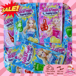 (Combo 10 gói) Kẹo mút chấm hạt nổ Foot&Finger~10gr