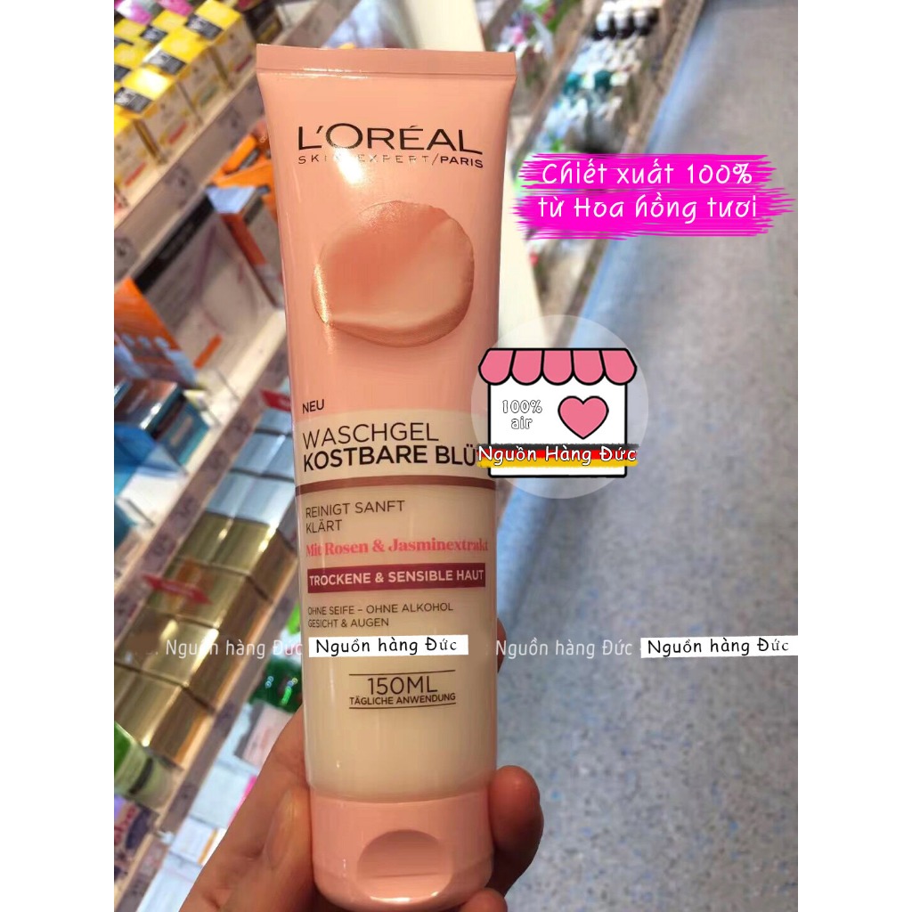 Sữa rửa mặt LOREAL chiết xuất 100% hoa hồng tươi