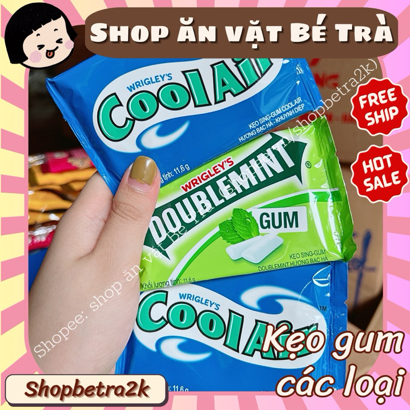 (Sỉ hộp 12vỉ) Kẹo cao su vỉ CoolAir / Doublemint, kẹo su nhai hàng cty chính hãng