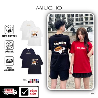 Áo thun local brand in Sài Gòn form rộng chất vải cotton dành cho nam nữ nhiều size AT279 Miucho in graphic