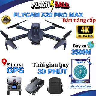 Flycam L600 /X20 Pro Max cảm biến Laser Camera chống rung 3 Trục, Playcam GPS tự bay về Pin 4500mAh