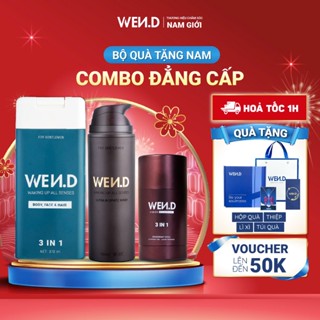 Bộ quà tặng Nam giới WEND - Combo Sữa tắm 3in1 370ml & Dung dịch vệ sinh 150ml & Sáp lăn nách 75ml kèm Thiệp in ảnh