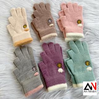 Găng tay bao tay LEN loại hở ngón chống nắng giữ ấm phong cách trẻ trung