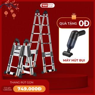Thang Rút Nhôm Inox Chữ A Chữ I Nhập Khẩu, Thang Gấp Đôi- Đơn Chất Liệu Nhôm- Inox Đơn 1M9-3M5 ĐÔI 2M1+2M1 - 3M3+3M3