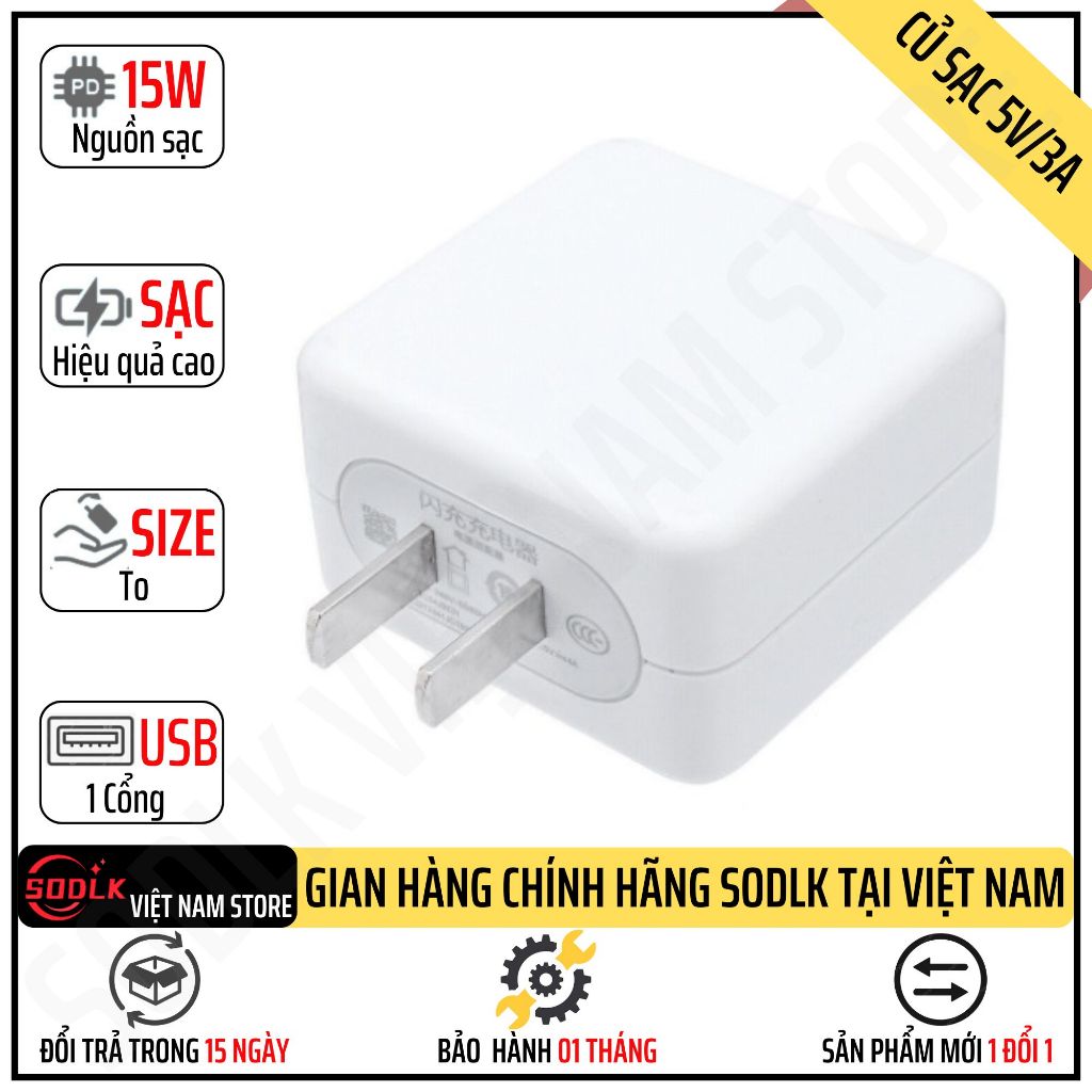 Củ Sạc Dây Sạc 5V/3A Chính Hãng Cho Loa SODLK S1116 S1127 Plus S1271 Plus S1126 S520 Xdobo Tuner X8 